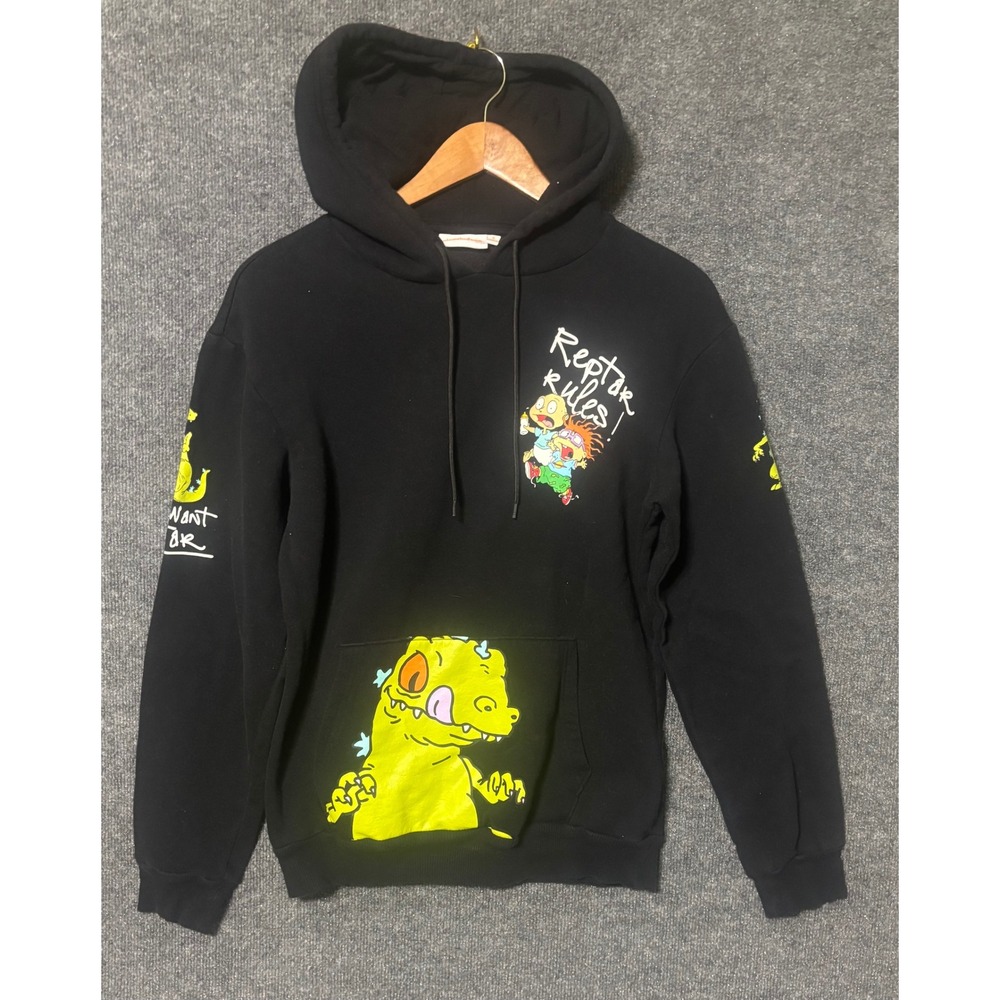 Nickelodeon Rugrats Reptar Rules‎ Graphic Hoodie Mens Small Black